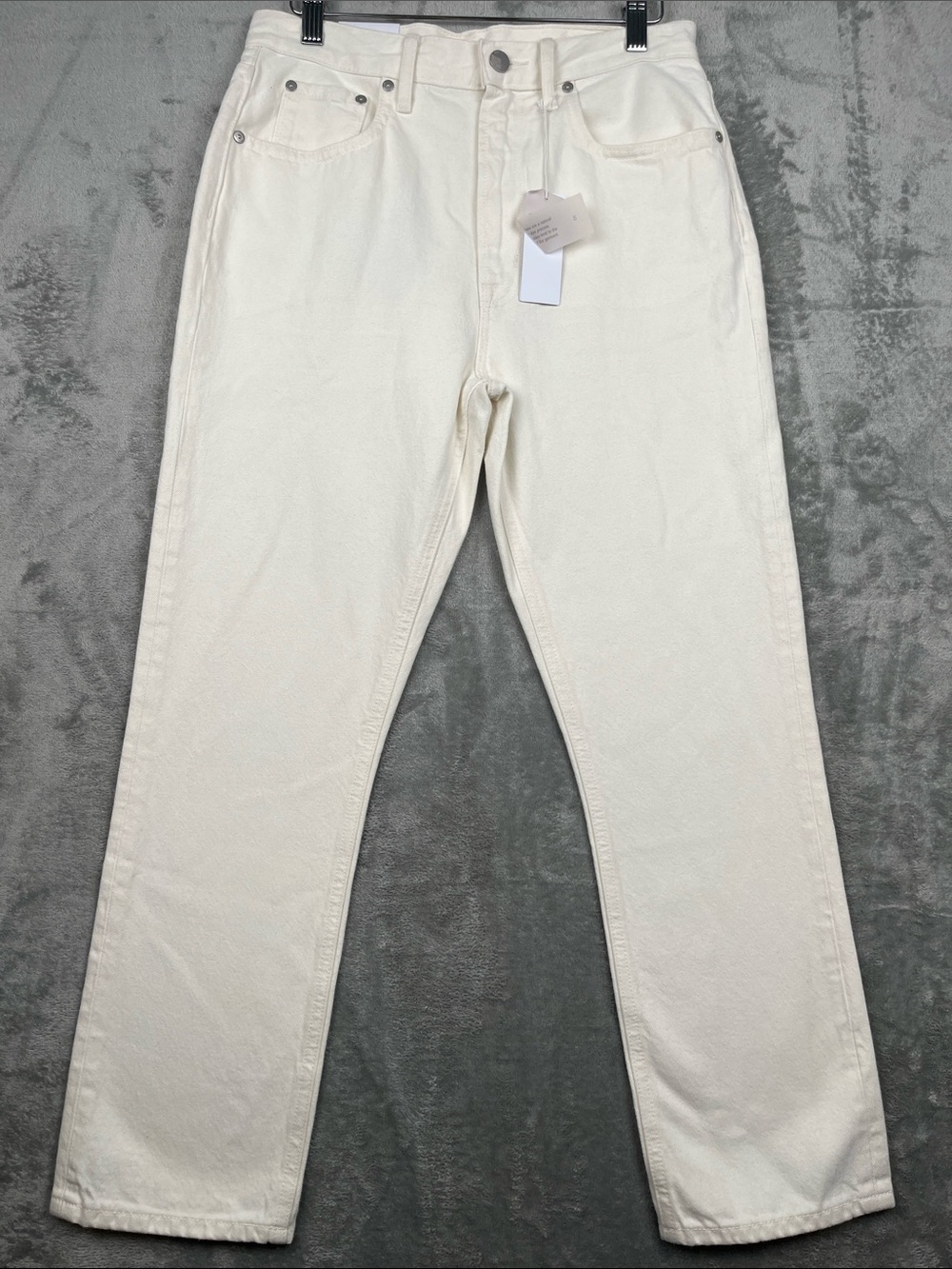 NEW Outerknown 27, 4 Dune High Rise Slim Fit Straight Leg Cotton Pants USA SEA
